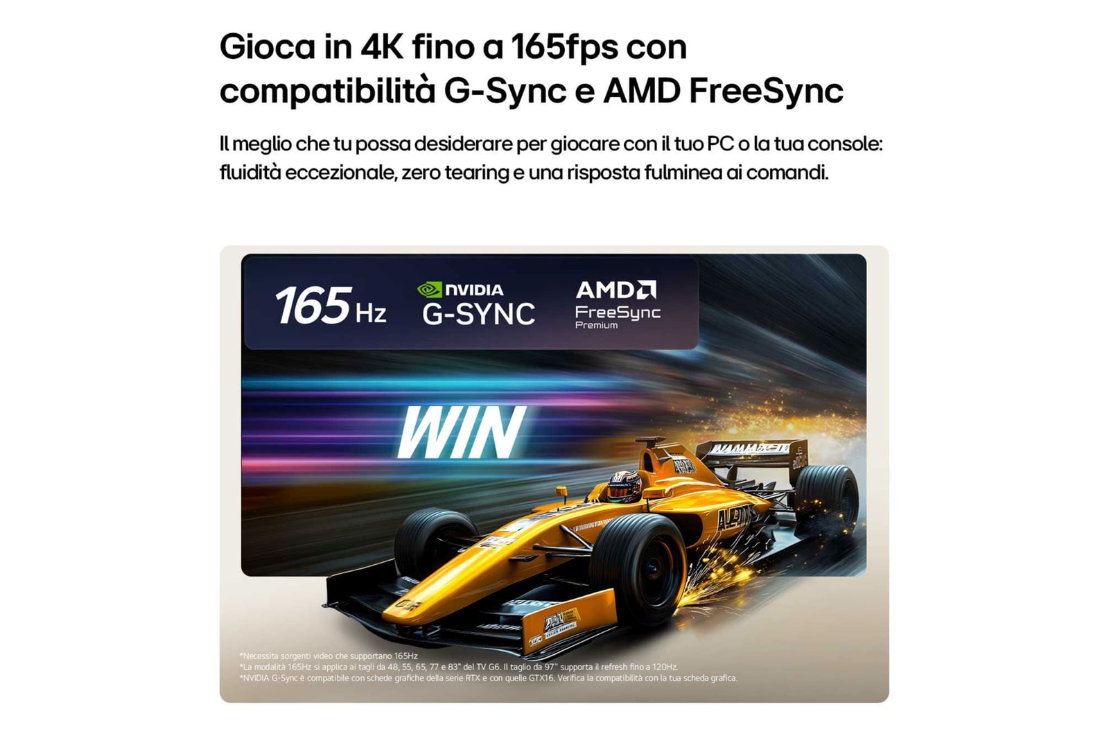 Compatibilità G-Sync e AMD FreeSync TV OLED77G64LW 2026